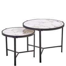 FATIMA biały marmur / czarny Halmar Ława zestaw Podstawowe