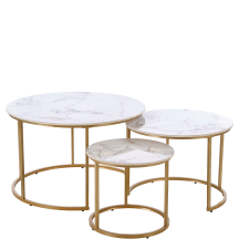 GILDA biały marmur / złoty Halmar Ława zestaw Podstawowe
