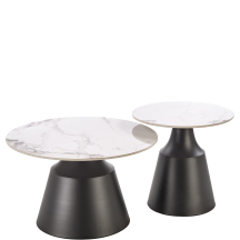 MAGNETA biały marmur / czarny Halmar Ława zestaw Podstawowe