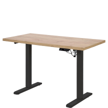 Biurko z regulowanym blatem B-54 Dąb Artisan / Czarny Podstawowe