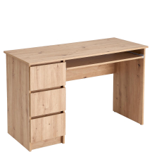 Biurko z szufladami CINO z półką pod klawiaturę Dąb Artisan Podstawowe