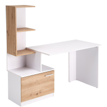 Biurko z regałem MISO Biały Mat / Dąb Artisan Podstawowe