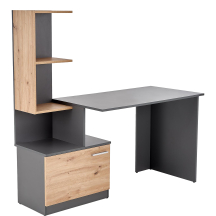 Biurko z regałem MISO Grafit Mat / Dąb Artisan Podstawowe