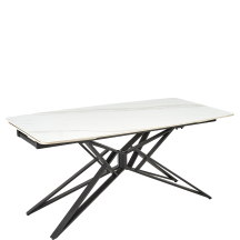 Stół rozkładany 160-240x91x76 ALFREDO Biały Marmur / Czarny Podstawowe