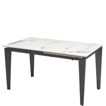 Stół rozkładany 141-201x81x76 FELIX Biały Marmur / Czarny Podstawowe