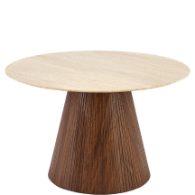 Stół okrągły 120x120x76 PIREUS Trawertyn / Orzech Podstawowe