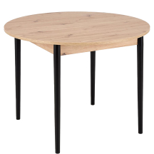 Stół okrągły rozkładany 102-142x102x75 PIVOT Dąb Artisan / Czarny Podstawowe