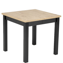 Stół rozkładany 80-200x80x76 QUBIK Dąb Artisan / Czarny Podstawowe