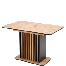 Stół rozkładany 120-158x77x77 WILSON Dąb Artisan / Czarny Podstawowe