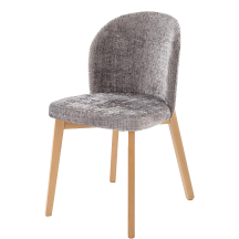 Krzesło drewniane BASSO Dąb Naturalny / tkanina Cremona 96 Popiel Podstawowe