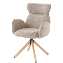 Krzesło drewniane obrotowe K-585 Dąb / Ciemny Beż Podstawowe