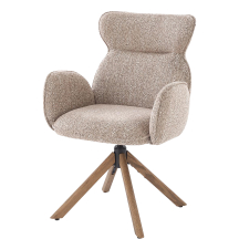 Krzesło drewniane obrotowe K-585 Jasny Orzech / Ciemny Beż Podstawowe