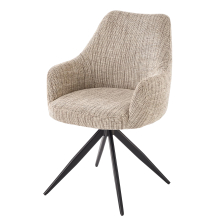 Krzesło metalowe K-564 Obrotowe siedzisko Czarny / Beż Podstawowe