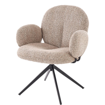 Krzesło metalowe z obrotowym siedziskiem K-568 Czarny / Ciemny Beż Podstawowe