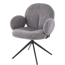 Krzesło metalowe z obrotowym siedziskiem K-568 Czarny / Popiel Podstawowe