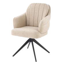 Krzesło z obrotowym siedziskiem K-570 Metalowe Czarny / Beż Podstawowe