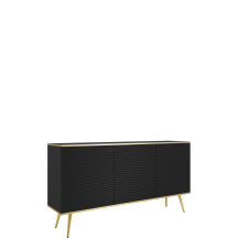 Komoda K160 3 drzwi Czarny Mat ORO MDF Podstawowe