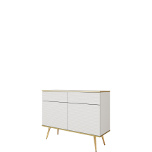 Komoda KSZ107 z ryflowanym frontem Biały Mat ORO MDF Podstawowe