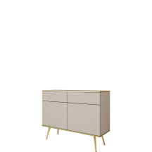 Komoda KSZ107 z ryflowanym frontem Beż Mat ORO MDF Podstawowe