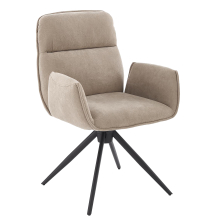 Krzesło metalowe K-574 Czarny / Ciemny Beż Z obrotowym siedziskiem Podstawowe