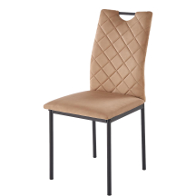 Krzesło metalowe K-577 Czarny / Beż Tkanina velvet Podstawowe