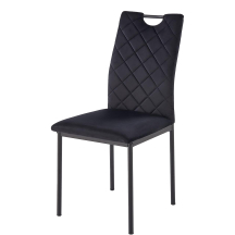 Krzesło metalowe K-577 Czarne Tkanina velvet Podstawowe