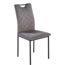 Krzesło metalowe K-577 Czarny / Popiel Tkanina velvet Podstawowe