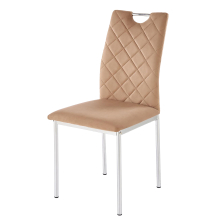 Krzesło metalowe K-578 Srebrny / Beż Tkanina velvet Podstawowe