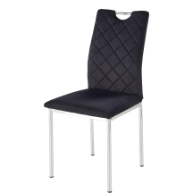 Krzesło metalowe K-578 Srebrny / Czarny Tkanina velvet Podstawowe