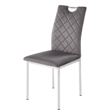 Krzesło metalowe K-578 Srebrny / Popiel Tkanina velvet Podstawowe