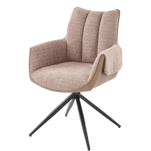 Krzesło metalowe K-579 Obrotowe siedzisko Czarny / Brąz Podstawowe