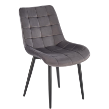 Krzesło metalowe K-580 Czarny / Popielaty Velvet Podstawowe