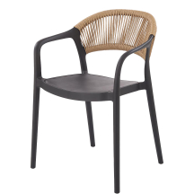 Krzesło w stylu boho K-582 Czarny / Naturalny Podstawowe