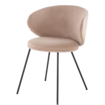 Krzesło metalowe K-587 Beż Tkanina mat velvet Podstawowe