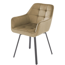 Krzesło metalowe K-588 Beż Velvet Obrotowe siedzisko Podstawowe