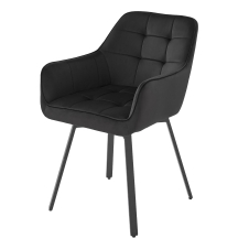 Krzesło metalowe K-588 Czarny Velvet Obrotowe siedzisko Podstawowe