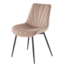 Krzesło metalowe K-589 Czarny / Beż Velvet Podstawowe