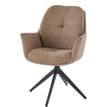 Krzesło obrotowe metalowe K-591 Czarny / Brąz Podstawowe