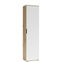 Wysoka szafa do przedpokoju SL-50 Słupek Dąb Artisan / Biały Mat CLIF Podstawowe