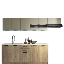 Zestaw mebli kuchennych 260 cm PERŁA Dąb Cremona / Kaszmir Podstawowe