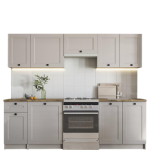 Zestaw mebli kuchennych 240 cm VIVIAN Kaszmir Mat, blat Orzechowy Podstawowe