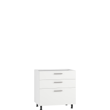 Szafka dolna stojąca 3 szuflady D3S-80/82 Hettich Biały / Biały Mat VENTO Podstawowe