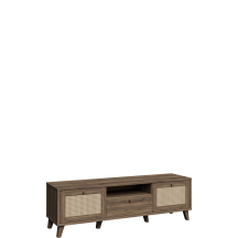 Szafka RTV pod telewizor GLKT132-Q249 Dąb Valencia / Rattan Naturalny GLENKEEN Podstawowe