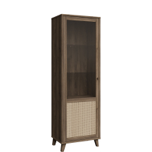 Witryna wysoka GLKV712L-Q249 Dąb Valencia / Rattan Naturalny GLENKEEN Podstawowe