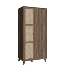 Szafa 2-drzwiowa GLKS822L-Q249 Dąb Valencia / Rattan Naturalny GLENKEEN Podstawowe