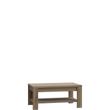 Stolik z półką BRCT501-D116 Dąb Valencia / Rattan Naturalny GLENKEEN Podstawowe