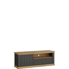 Szafka RTV 150 cm Lewa PNTT121L-Q243 Szara PONTYPOOL Podstawowe