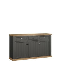 Komoda 3-drzwi 3-szuflady PNTK232-Q243 Szara PONTYPOOL Podstawowe