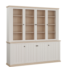 Duży kredens z nadstawką 200 cm PNTR741-Q214 Biały PONTYPOOL Podstawowe