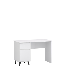 Biurko 120 cm z szufladą i drzwiami BORG Biały Mat BORG Podstawowe